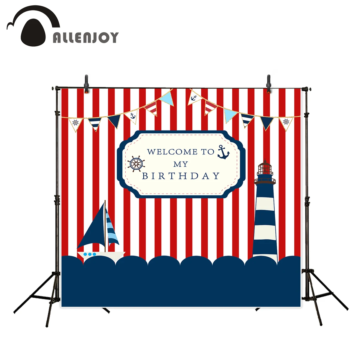 Allenjoy фотографический фон Маяк океан парусный красный день рождения фотоальбомы