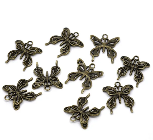 

Free Shipping 150pcs Antique Bronze Tone Butterfly Charm Pendants 26x23mm Jewelry Findings Wholesales
