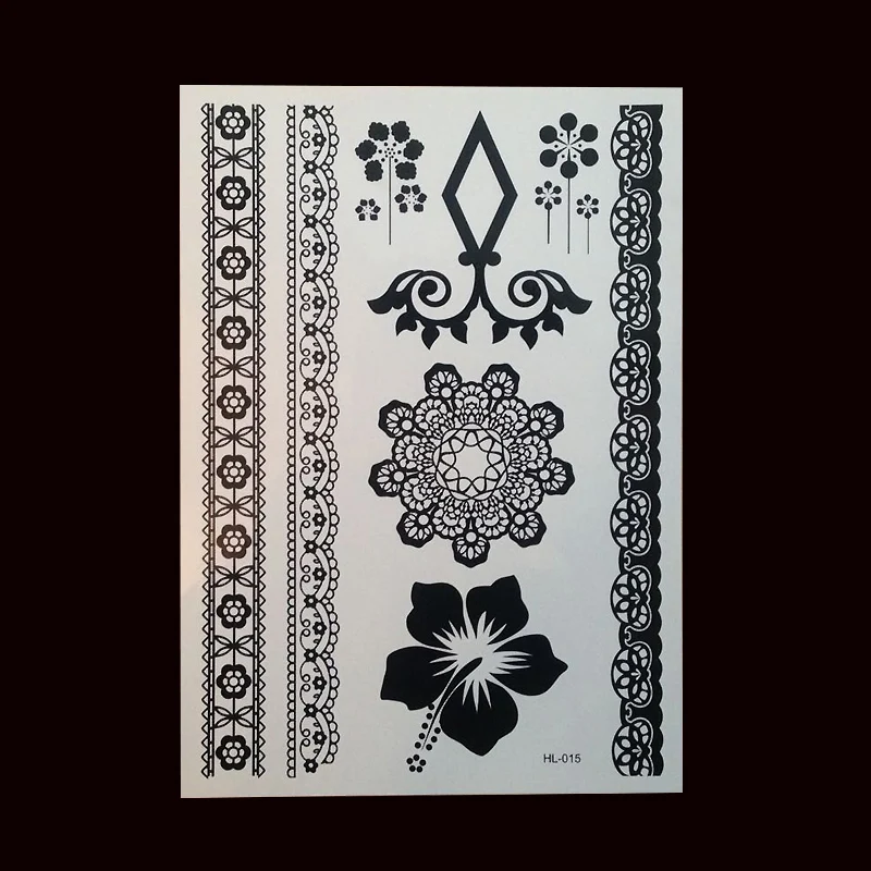 Новинка 2017 1 шт. черная хна временная татуировка для кружевных наклеек на тело