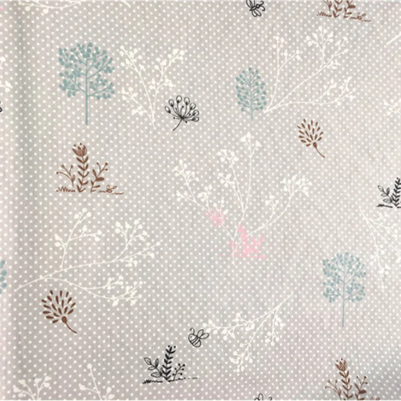 gray branches Хлопок саржа серый розовый мультфильм Животные ветви ткани для детей постельные принадлежности простыни покрытие одежда платье лоскутное Декор ручной работы - Цвет: gray branches