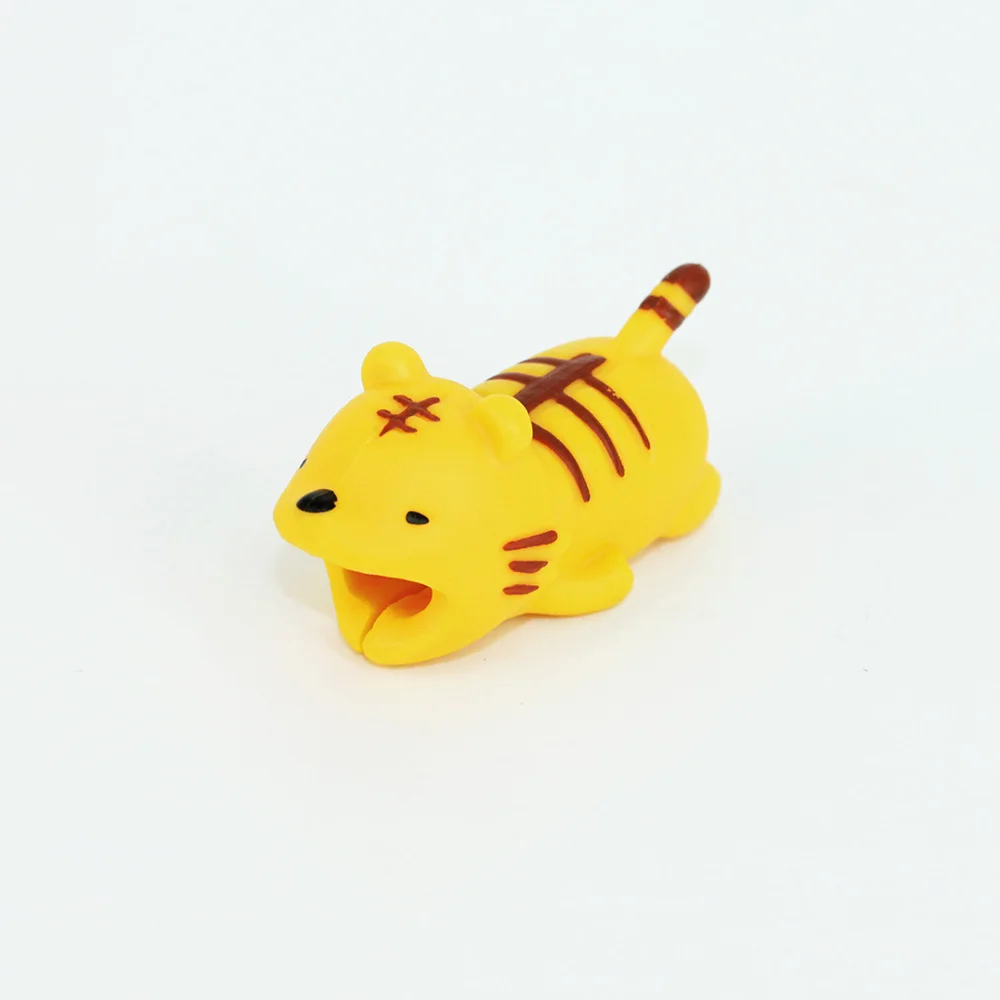 Tiger Shape Прекрасный мультфильм зарядный кабель протектор для iPhone iPad Телефон планшеты usb линия зарядки животных стиль кабель укуса Winder Cover - Цвет: Tiger Shape