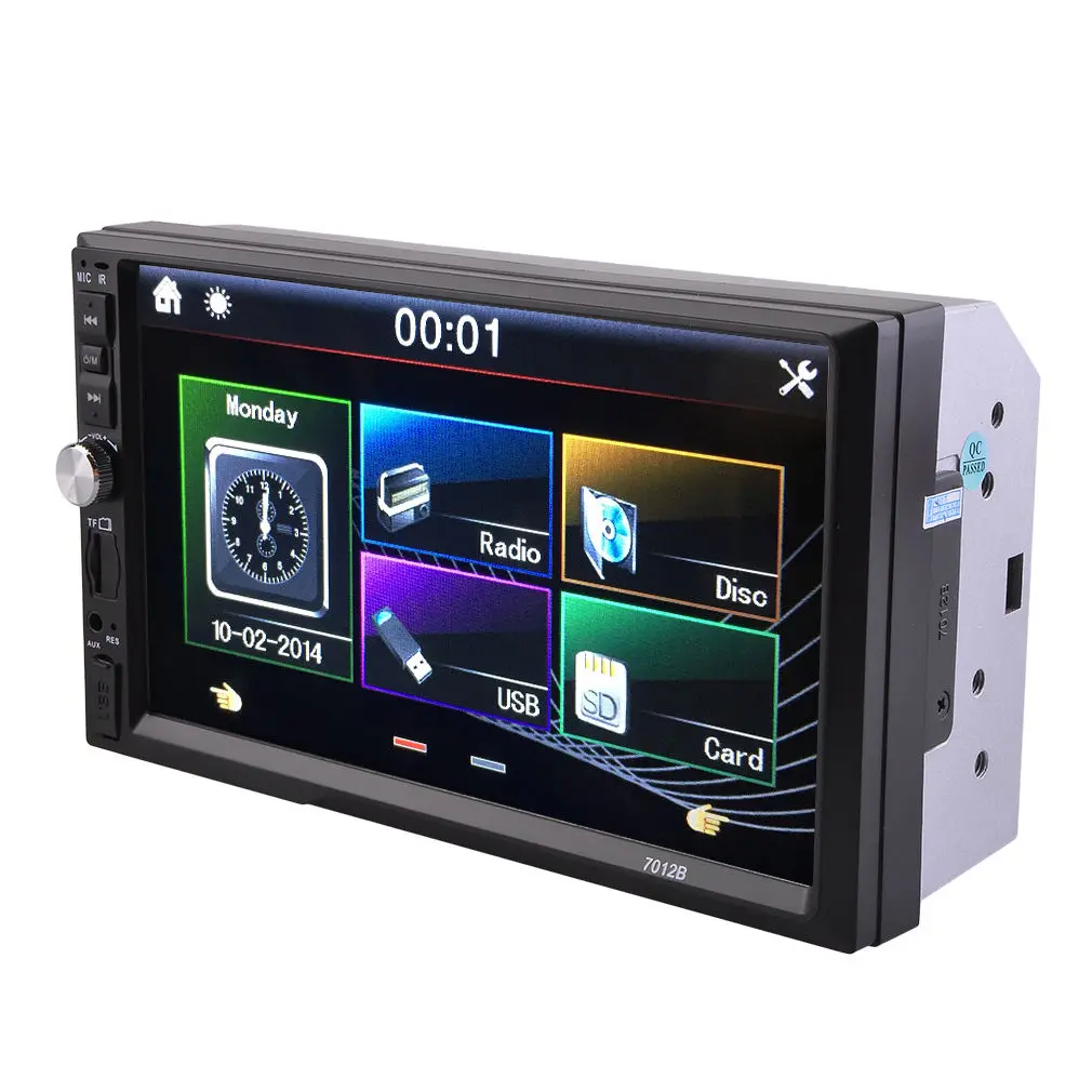 Bluetooth стерео Зеркало Ссылка Радио сенсорный 2 Din AUX/USB/FM 7 ''с тыловой камерой MP5 Автомобильный плеер Поддержка Sreering управление 12 В