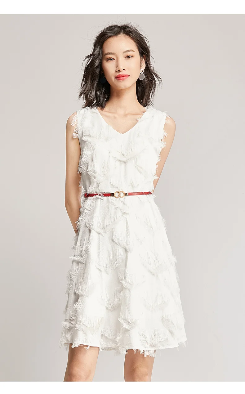 Vimly летнее подиумное платье трапециевидной формы с перьями Vestido элегантное сексуальное платье с v-образным вырезом без рукавов Мини платья знаменитостей Клубная одежда