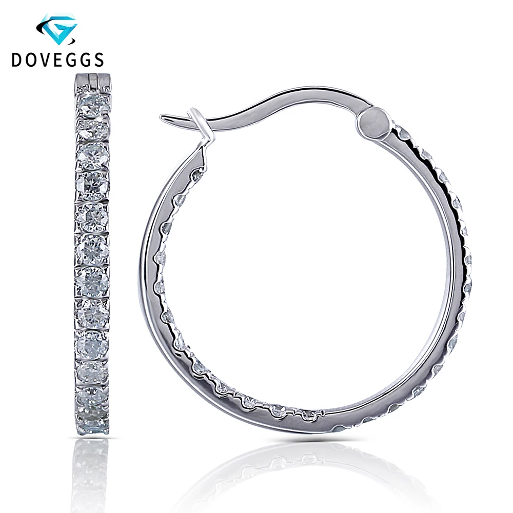 Женские серьги кольца DovEggs круглые серебряные из стерлингового серебра 925 пробы 1