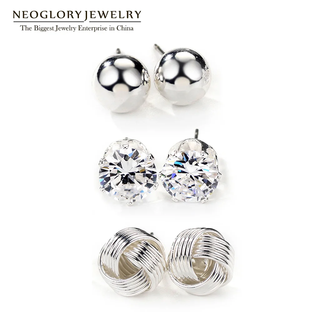 Neoglory Стразы три пары белая Шпилька Модная бижутерия в виде шариков новинка 2020