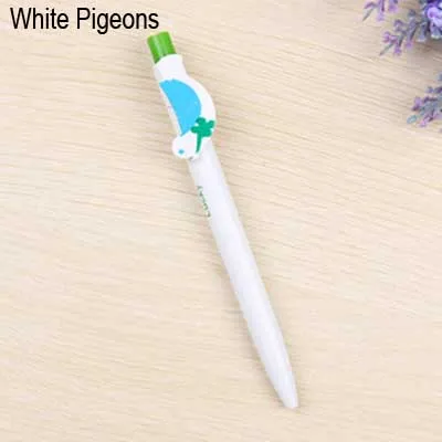 White Pigeons Милые шариковые ручки Kawaii, школьные и офисные принадлежности, забавные мультяшные животные, кот, Бабочка, обезьяна и лягушка, радужные канцелярские принадлежности для студентов - Цвет: White Pigeons