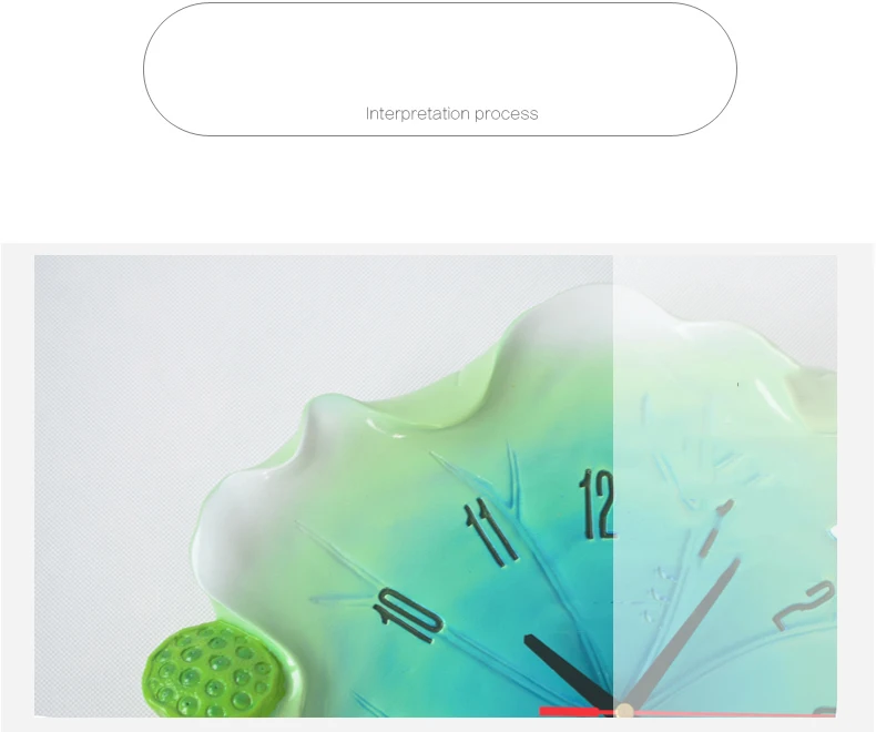 Настенные часы в китайском стиле с листьями лотоса декоративное ремесло