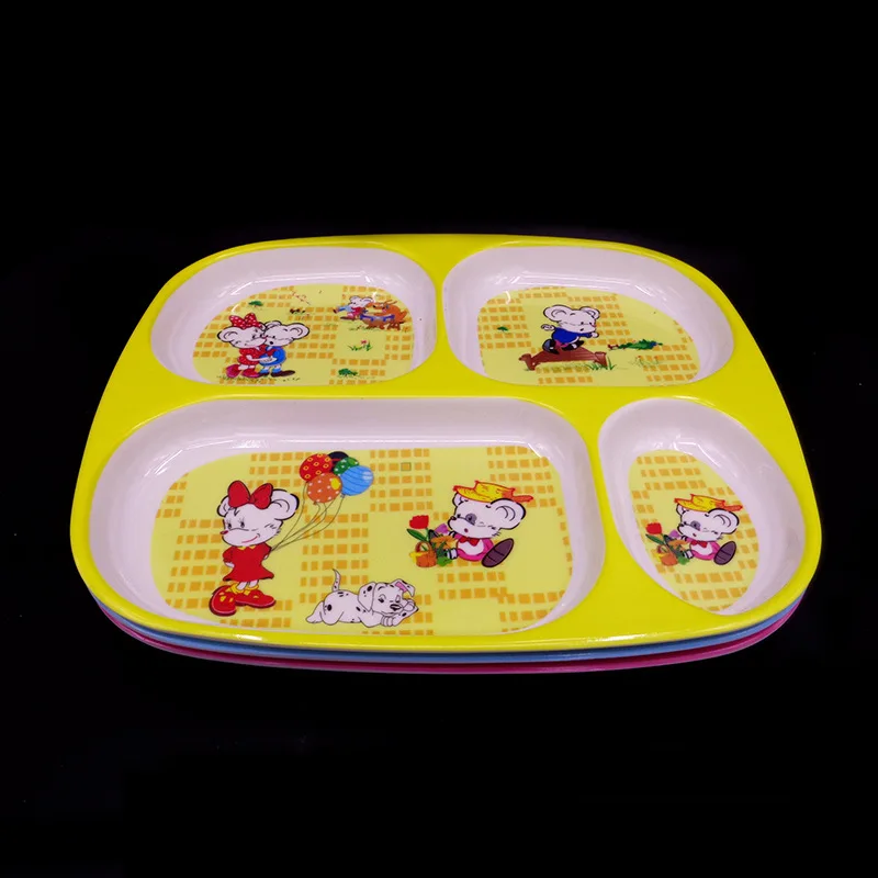 Доступный мультфильм четыре сетки тарелка лоток детский сад детская посуда |