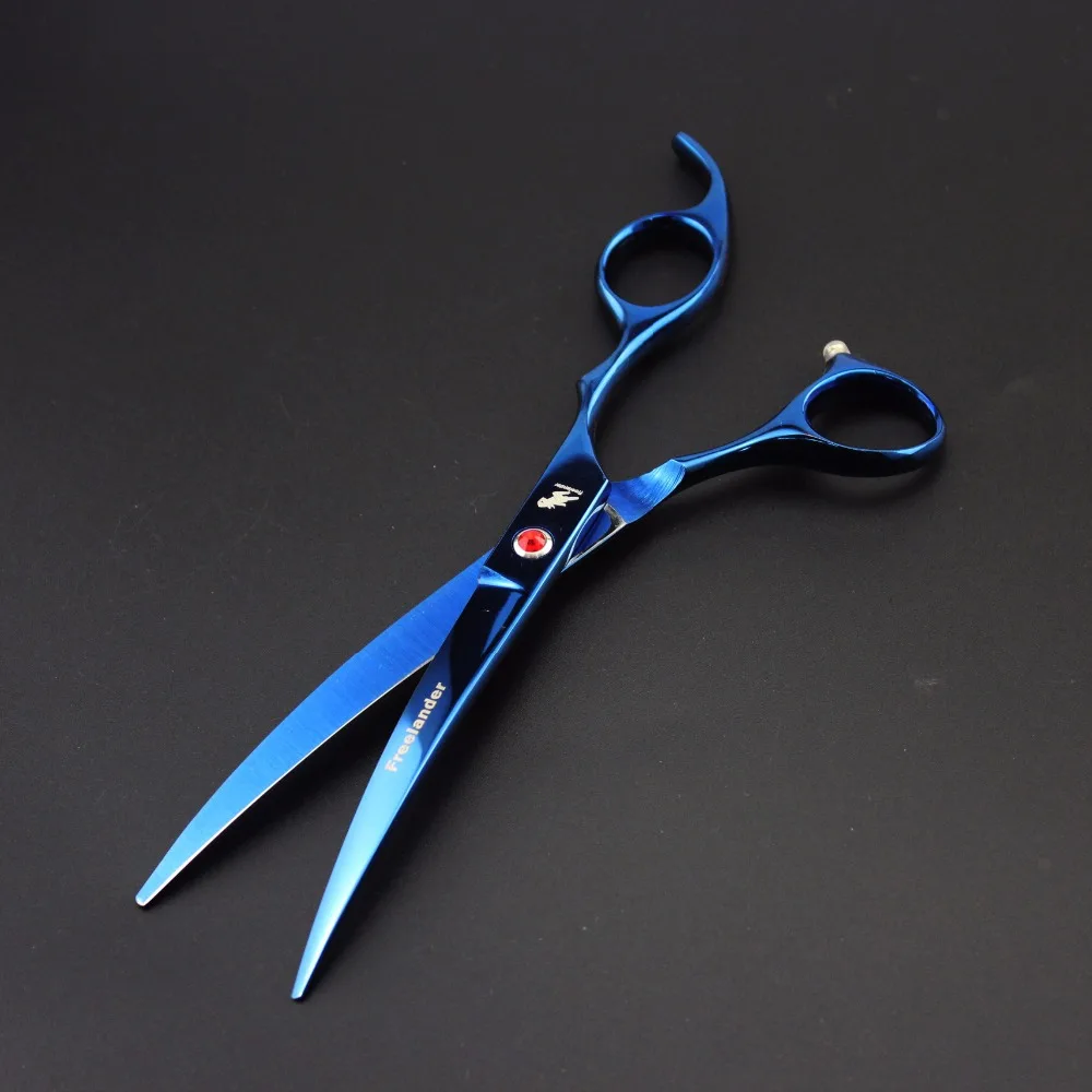 

7 inch blue pet scissors hairdressing set 4 piece set combination hair thinning scissors