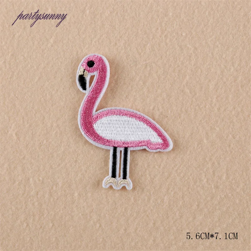 PF 7 шт./лот Единорог патчи утюг на шитье вышивка патч Фламинго ткани значки
