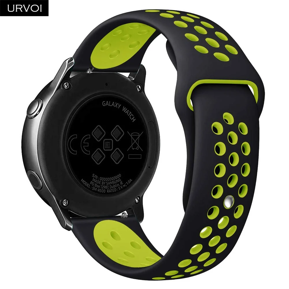 URVOI для Galaxy Watch Active/42/46 мм gear sport Силиконовый ремешок быстроразъемные контакты мягкий сменный 22 мм/20 мм