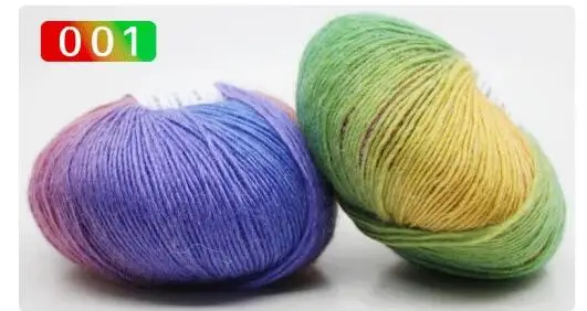color number 001 TPRPYN 1 шт. = 50 г 1 шт. кашемировая пряжа вязаная крупная ручная вязка шерстяная Радужная цветная вязка счеты шерсть спицы для пряжи Croche - Цвет: color number 001