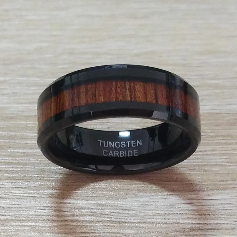 8 мм мужской классический черный свадебный браслет из карбида вольфрама кольцо с