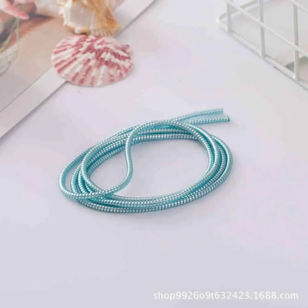 Light Blue Новое покрытие блестки 1,4 М ТПУ Спираль usb кабель для зарядки шнура протектор кабеля намотки для iphone 8 7 6 5 наушники кабель защиты - Цвет: Light Blue