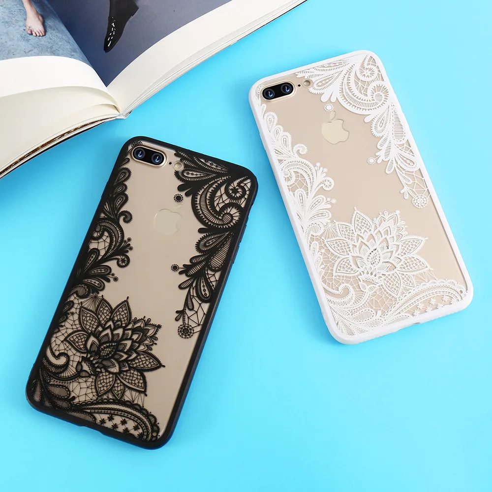 Чехлы KISSCASE для iPhone 6 s 7 8 Plus 5 5S SE роскошный кружевной чехол из ТПУ с цветами S