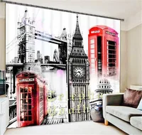Modern Luxury London 3D Blackout Window Curtains For Bedding room Living room Home Wall decorative Hotel Drapes Cortinas