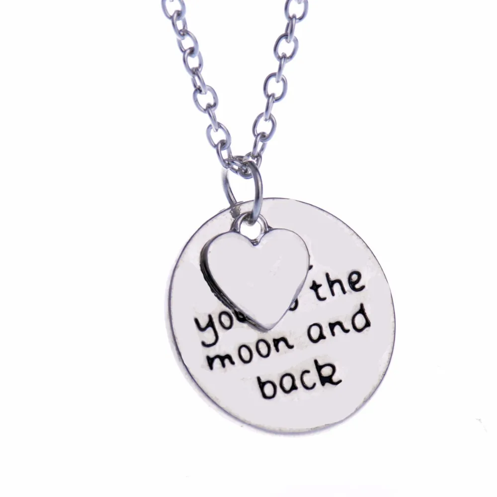 Подвеска в виде сердца I Love You To The Moon And Back круглая цепочка ювелирные изделия для