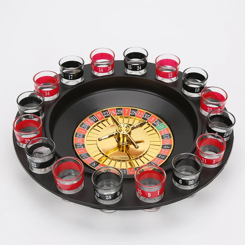16 Shot Glass Deluxe рулетка покерные фишки питьевой Игровой Набор для вечеринок винные