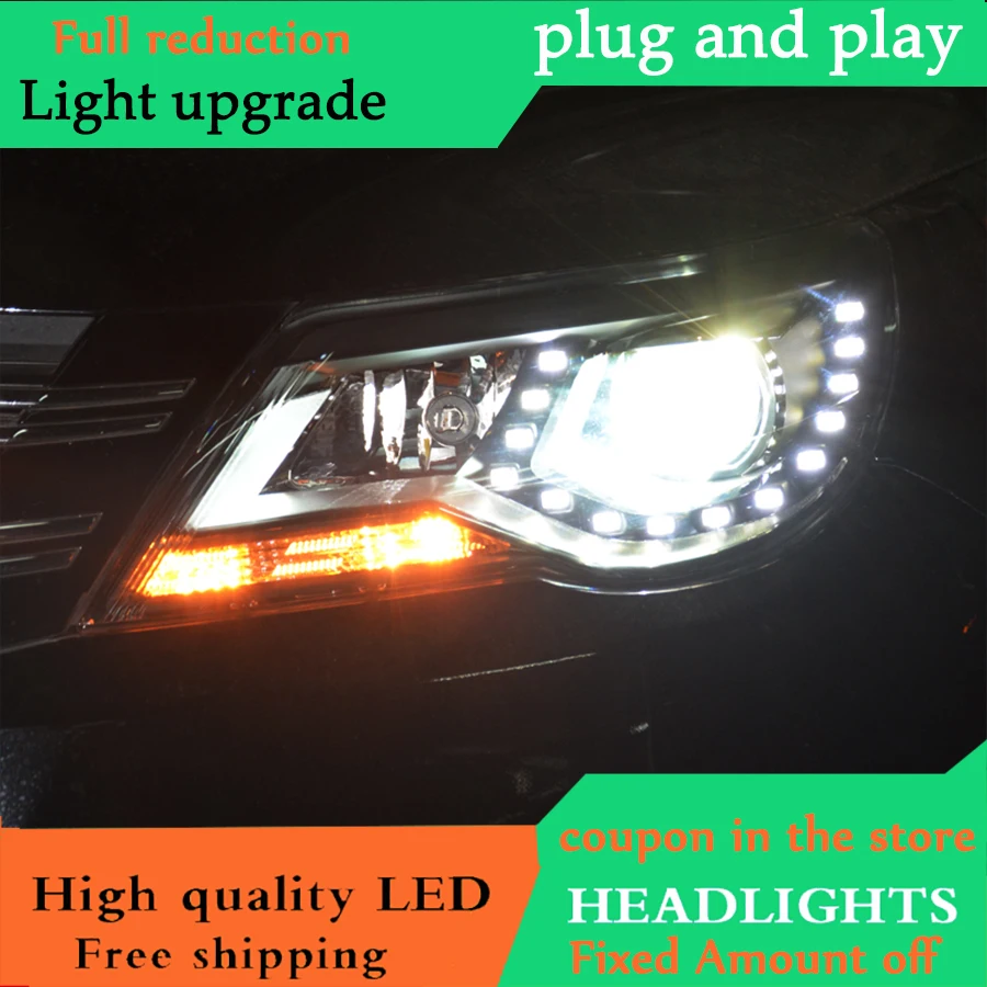 Автомобильный Стайлинг для VW Tiguan фары 2009-2013 светодиодные DRL Bi Xenon линзы дальнего