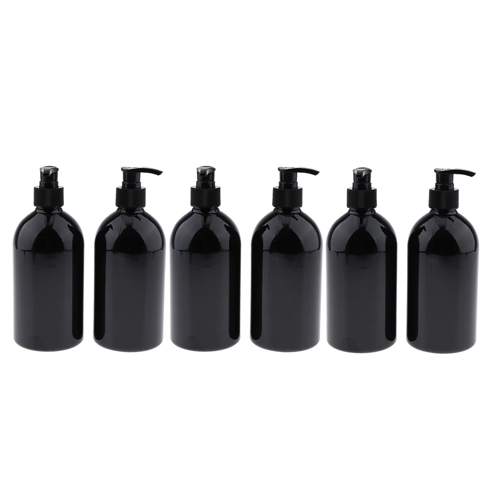 6-pack Пустой насос для лосьона прессованные бутылки BPA-free пластиковые многоразовые контейнеры 500 мл/17 унций путешествия шампунь/мыло диспенсер