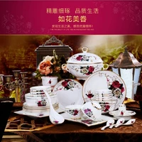 jingdezhen high grade bone china tableware 62 pieces wedding housewarming gift household ceramic bowl dish