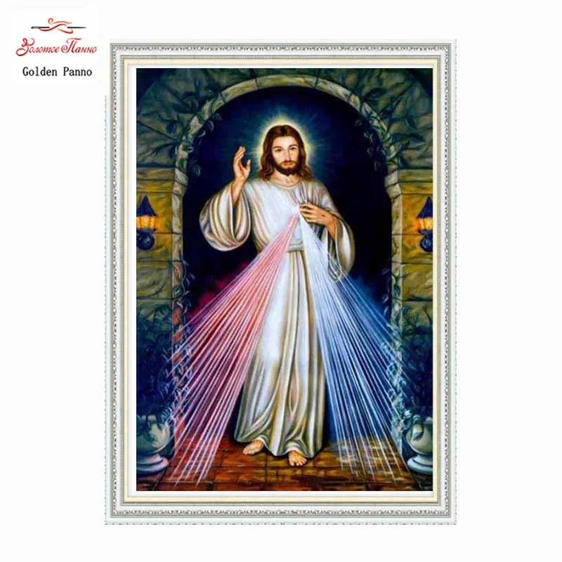 

Golden Panno Needlework DIY DMC Cross stitch Sets For Embroidery kits Precise unprinted religion Patterns Counted Cross-stitch07