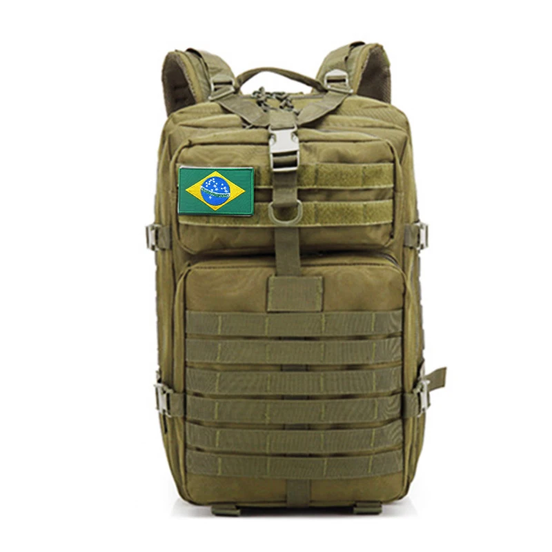 Army Green-BR Уличные спортивные рюкзаки военный тактический рюкзак флаг патч армейский рюкзак Кемпинг большой рюкзак 3P Водонепроницаемая сумка в стиле милитари - Цвет: Army Green-BR