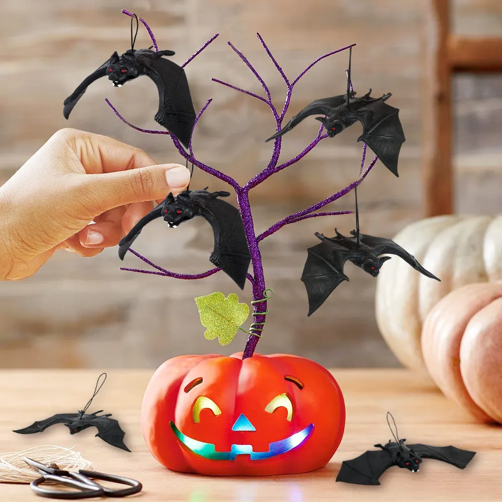 OurWarm Halloween Decoration Horror House Bat Hanging Props Simulation Animals Bats Home Wall Window Decor Halloween Trick Props