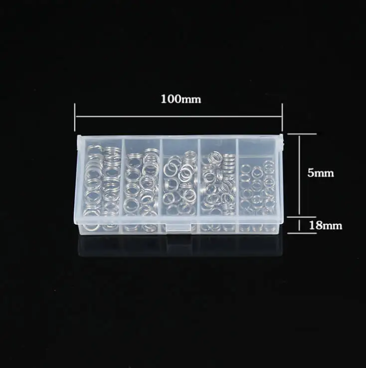 

200pcs/box Stainless Steel Round Double Split Ring Swivel Fishing Line Hook Connectors 5mm-9mm Assorted Size Salwater Freshwater