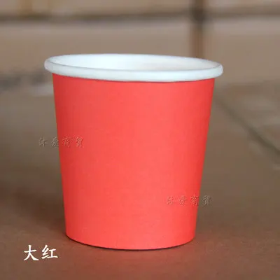 4oz Одноразовые чашки толстый, концентрированный цвет вкус чашки кофе бумажный стаканчик для кофе 100 бумажный стаканчик ML - Цвет: Красный