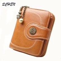 vintage button phone purses women wallet female purse leather brand retro ladies short zipper womens wallet card clutch 216