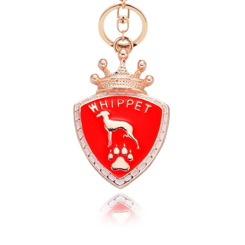 Animal Whippet Keychain Key Rings For Car Gold Color Pet Dog Pendant Bag Charm Men Women Enamel Chain Keyring Trinket | Украшения и