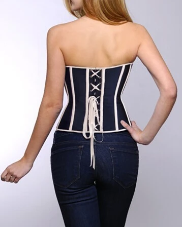 Темно синий атласный корсет lynette S XXL со шнуровкой спереди на молнии сексуальный и