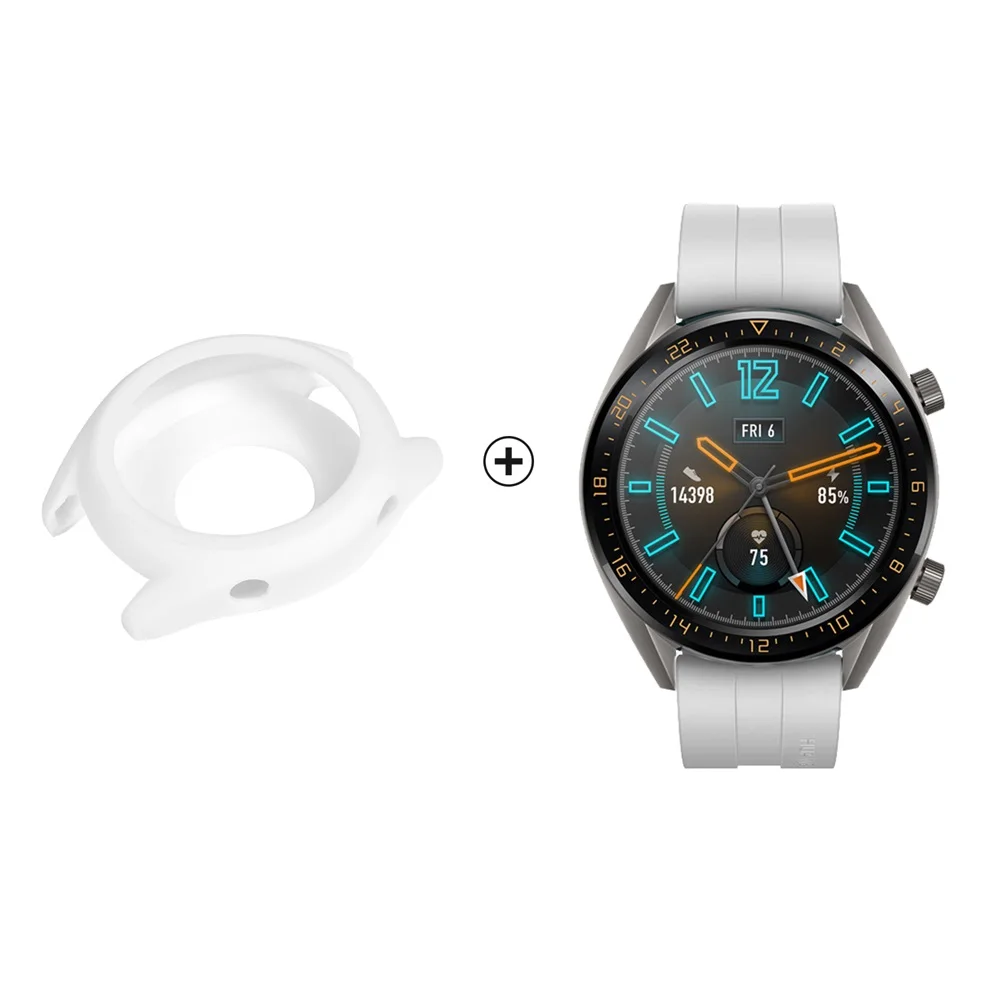 Package 6 Ремешок для huawei Watch GT Active/Элегантный Смарт-часы ремешок для huawei аксессуары GT ТПУ чехол+ силиконовый спортивный браслет - Цвет: Package 6
