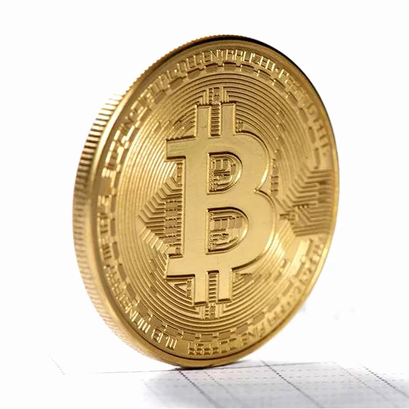 Golden 1 шт. позолоченная монета Биткоин Коллекционная отличный подарок битная монета художественная коллекция физические золотые памятные монеты креативный сувенир - Цвет: Golden
