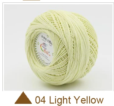 04 Light Yellow 360 г хлопок, кружевная пряжа толщиной 1 мм для вязания, для детской кожи, 8 шариков, доступны различные цвета - Цвет: 04 Light Yellow