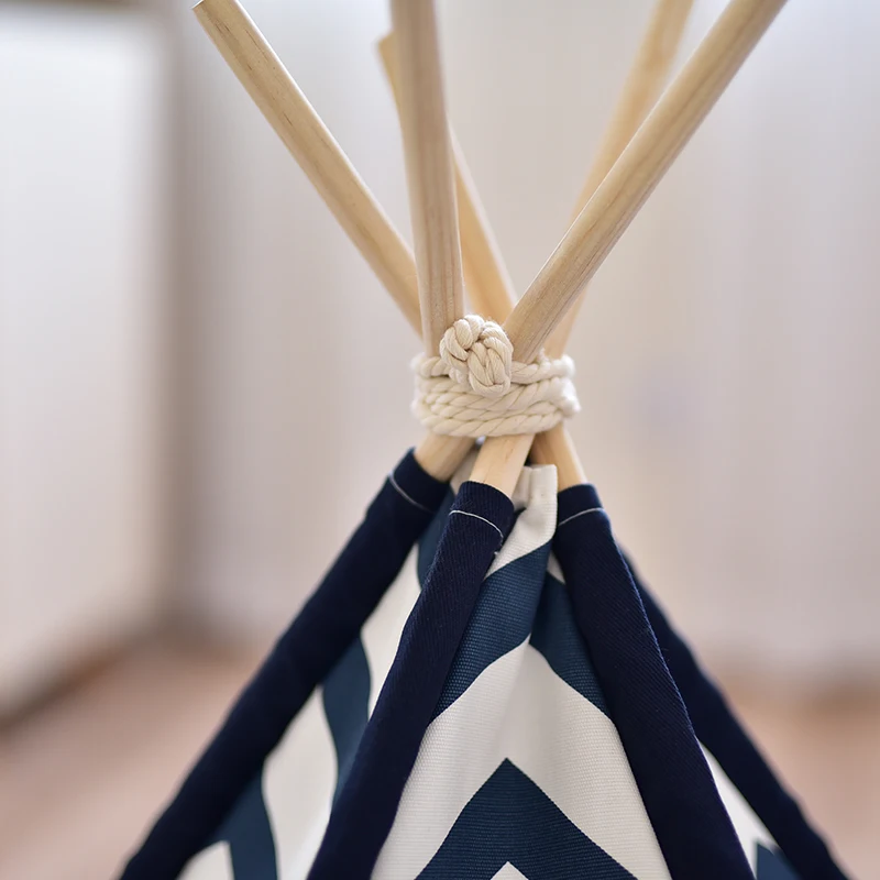

Navy Blue Zigzag Pet Tipi Tent Cat Tipi Tent No Cushion