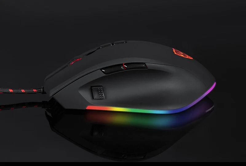 Motospeed V80 RGB профессиональная игровая мышь 5000 dpi геймерская USB компьютерная Проводная оптическая мышь с подсветкой дыхательный светодиодный для ПК ноутбука