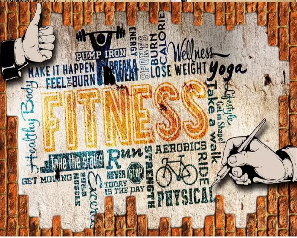 Обои на заказ обои в стиле ретро ностальгические для фитнеса английский кирпич