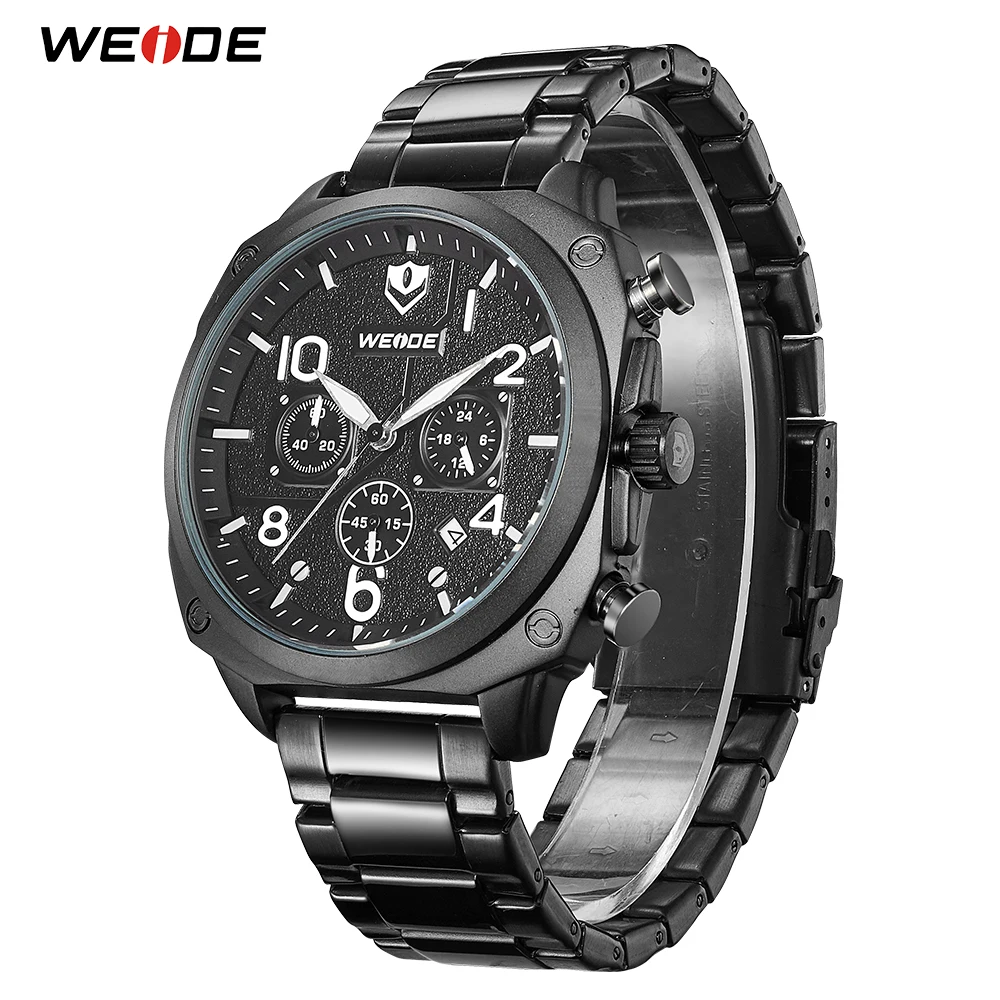 WEIDE топ бренд класса люкс модный кожаный ремешок кварцевые мужские часы в