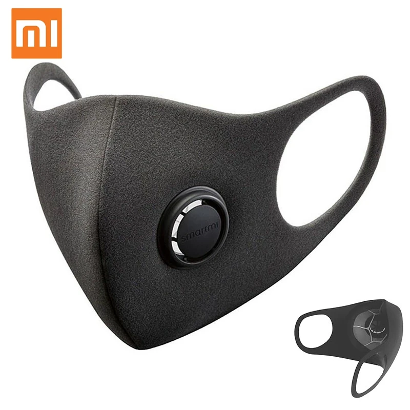 Xiaomi Mijia Smartmi фильтр Маска блок 97% PM 2,5 с вентиляционным клапаном долговечный ТПУ материал фильтр Маска умный дом 1 шт