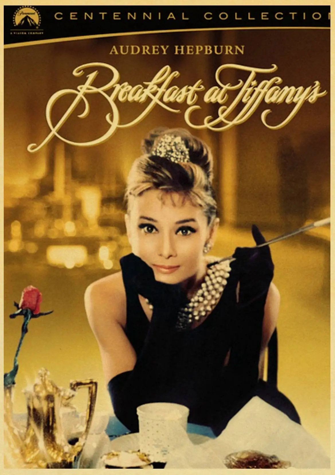 Audrey Hepburn wall art poster brown kraft paper print retro style home decor sticker | Дом и сад