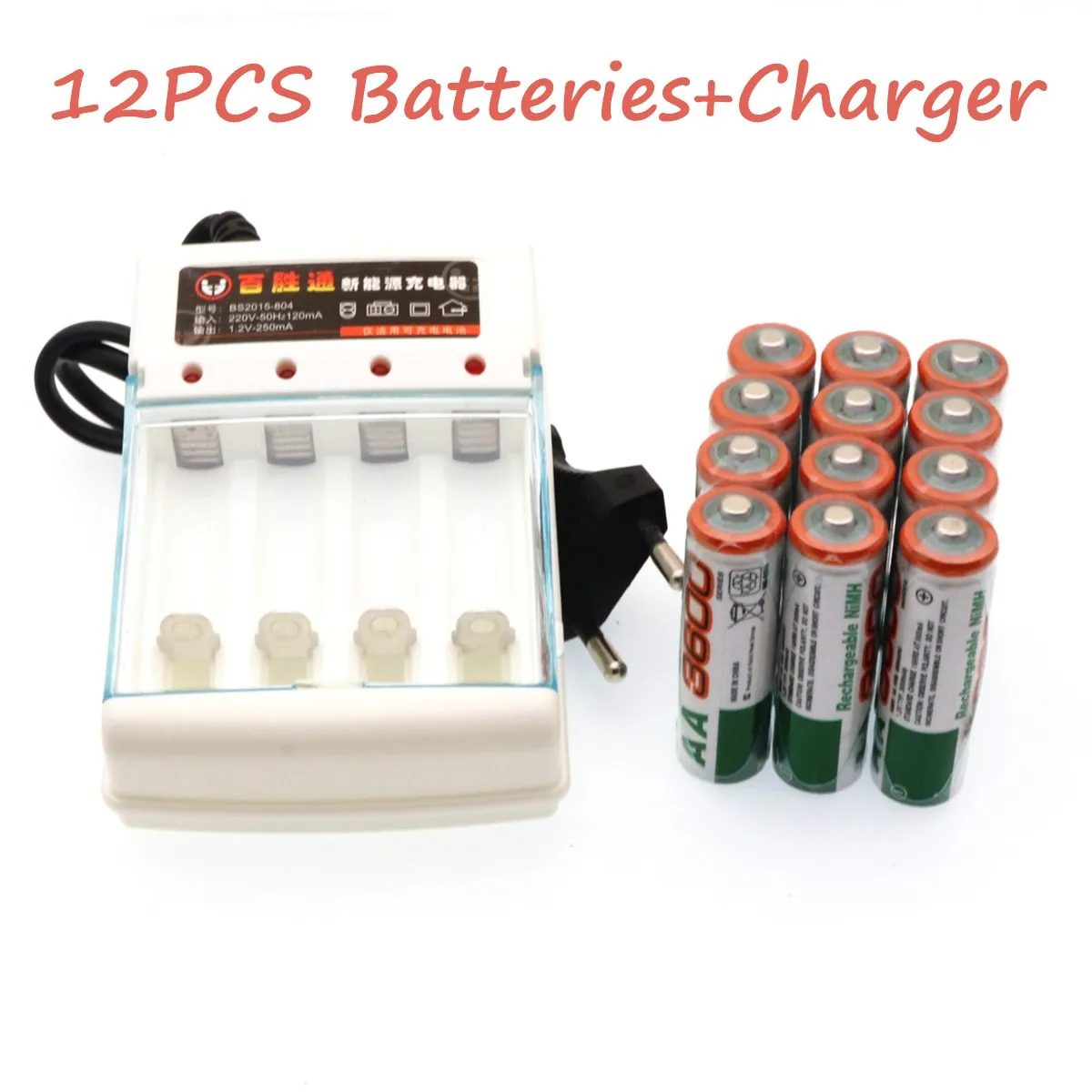 Новая батарея AA 3000mah 1,2 V Quanlity аккумуляторная батарея AA 3600mAh BTY Ni-MH 1,2 V аккумуляторная батарея 2A 3600mAh+ зарядное устройство