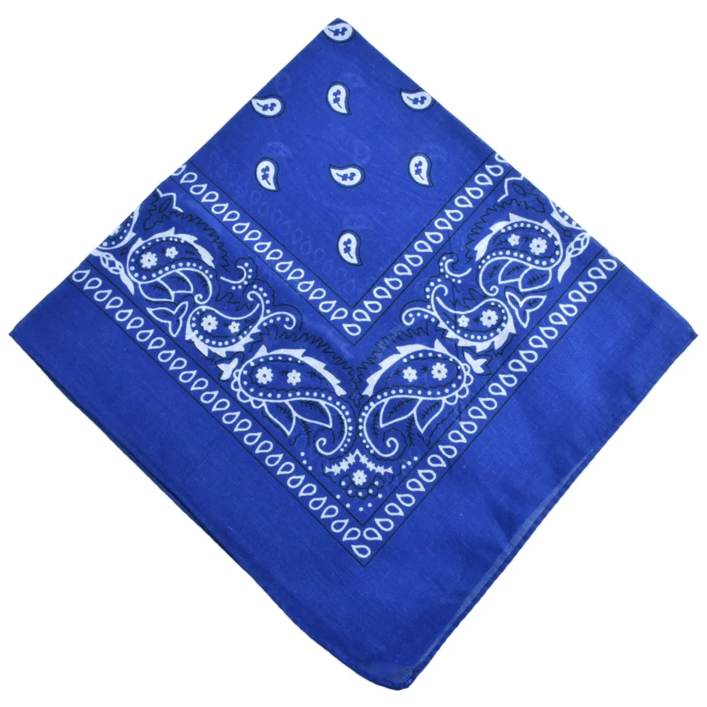 Royal Blue Винтажный Женский Мужской квадратный шарф Косынка РЕТРО ПРИНТ разноцветные повязки на голову шарфы в стиле «Бохо» бандана Базовая осенне-зимняя маска для лица - Цвет: Royal Blue