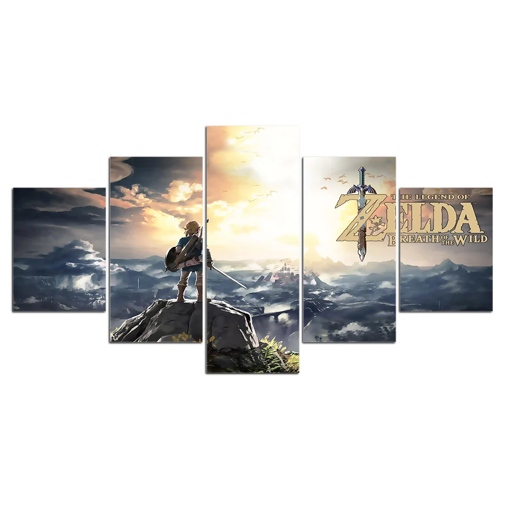 Современная картина HD 5 шт. с игрой &quotLegend of Zelda&quot Картина на холсте домашний декор