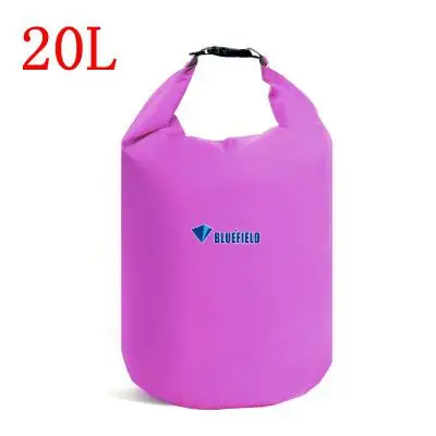 BLUEFIELD 10L/20L Открытый водонепроницаемый плавательный мешок кемпинг для хранения при сплаве сухой мешок с Регулируемый ремень крюк - Цвет: 20Lpurple