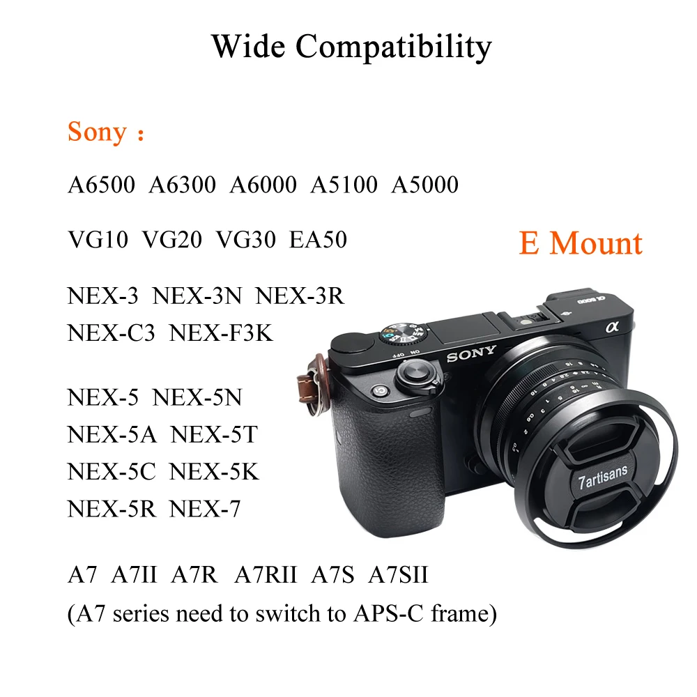 7 ремесленников 25 мм/F1.8 Prime объектив для всех sony E крепление/Canon EOS M Одиночная серия