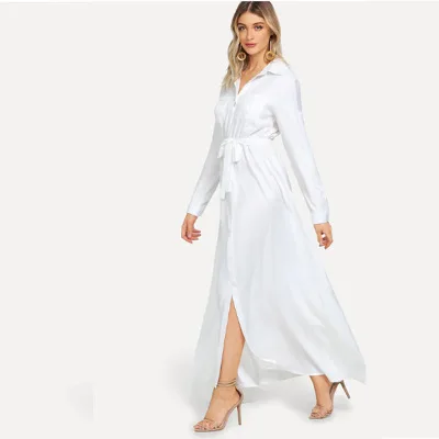 Платье-рубашка большого размера 4XL 5XL Летнее Длинное Платье с отложным воротником
