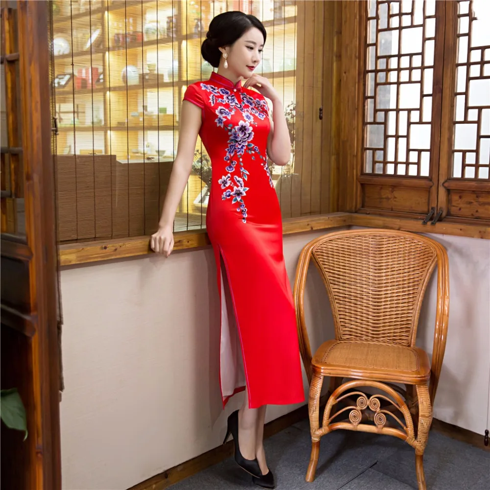 Шанхай история китайская Невеста Qipao длинное китайское стильное платье Кружева традиционный ченсам китайское платье восточное платье 3 цвета