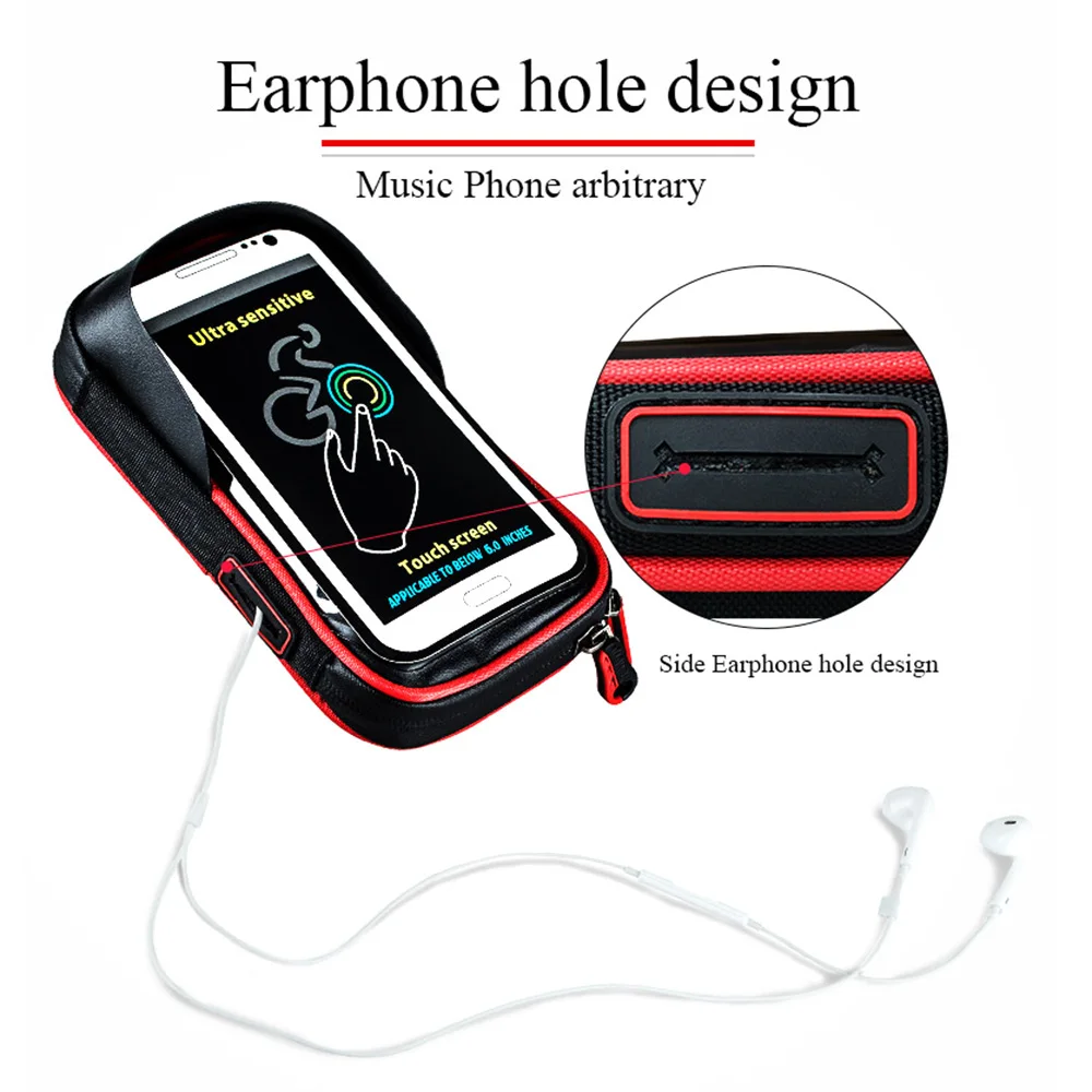 6 дюймов велосипедная водонепроницаемая сумка для сотового телефона держатель